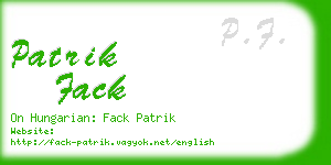 patrik fack business card